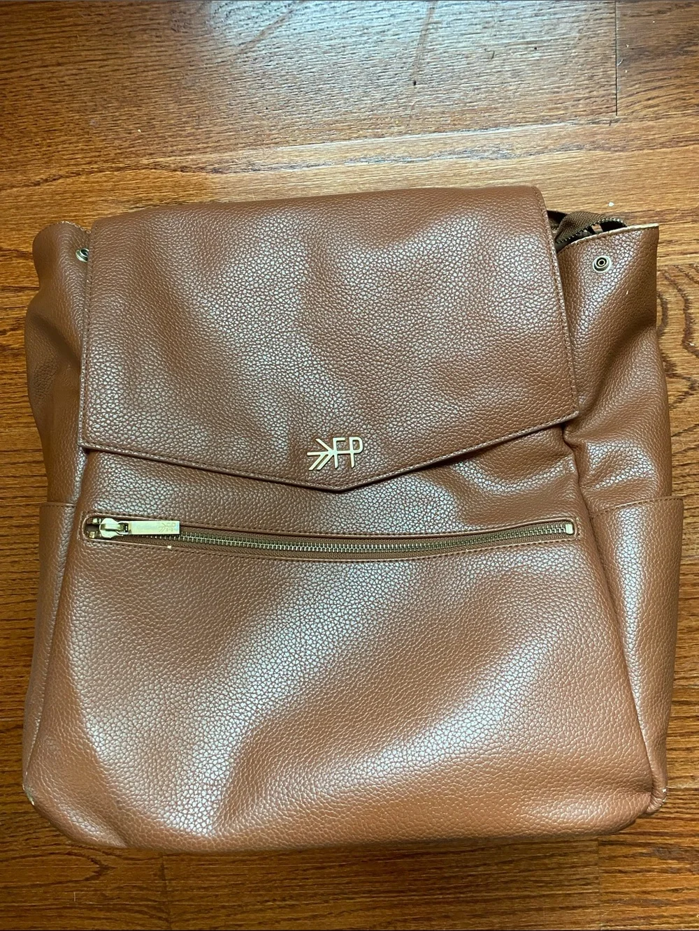 Freshly Picked Brown Leather Baby Bag Backpack